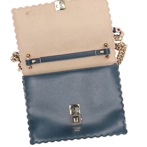 FENDI Mini Kan I Shoulder Bag 8M0381-A18Q Green Leather - Picture 5 of 7